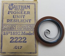 Waltham 18s 2222 pocket Watch part: Mainspring 1 piece  blue alloy