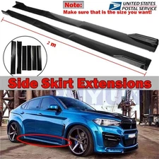 78.7'' Car Side Skirts Extensions Winglet Rocker Panel Splitters Lips Body Apron