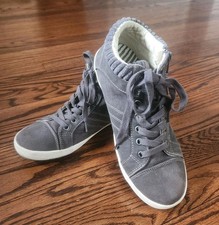 Taos Women Startup Sneaker Shoe Gray STP-13988 Mid Top Lace  Zip Sz 8 Excellent