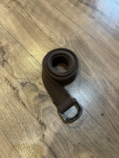 Vintage Double Ring Belt Brown Canvas 36 Inch