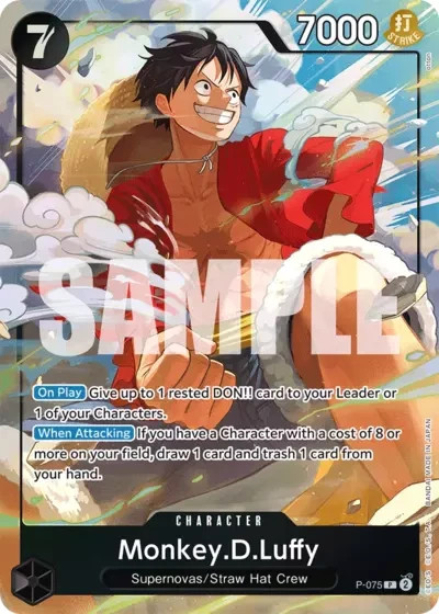 CARD ONE PIECE TCG - Luffy P-075 Promo NEAR MINT English SEALED PRODUCT Vol.3