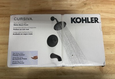 KOHLER Cursiva Single-Handle 3-Spray Tub and Shower Faucet 1.75 GPM Matte Black
