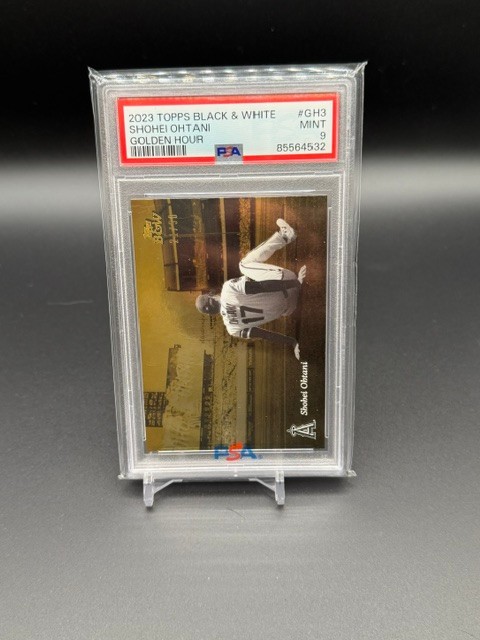 2023 Topps Black and White Golden Hour Shohei Ohtani #21/50 GH3 PSA 9 view 2