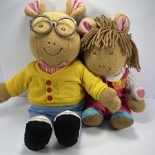 PBS Arthur Read 16 Inch Talking Plush  DW Read 14 Inch Plush 1996 Works