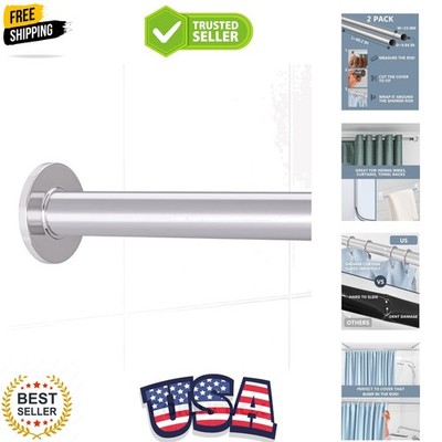 TidyFriend Shower Rod Cover, 2 Pack 58'' Shower Curtain Rod Cover, Protective ...