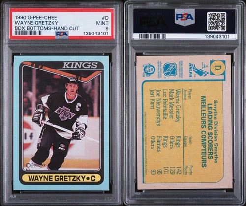 Wayne Gretzky #D 1990 O-Pee-Chee Box Bottoms Hand Cut card
