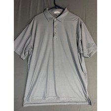 Peter Millar Summer Comfort Golf Polo Shirt Men's XXL Grey Stripe Short Sleeve