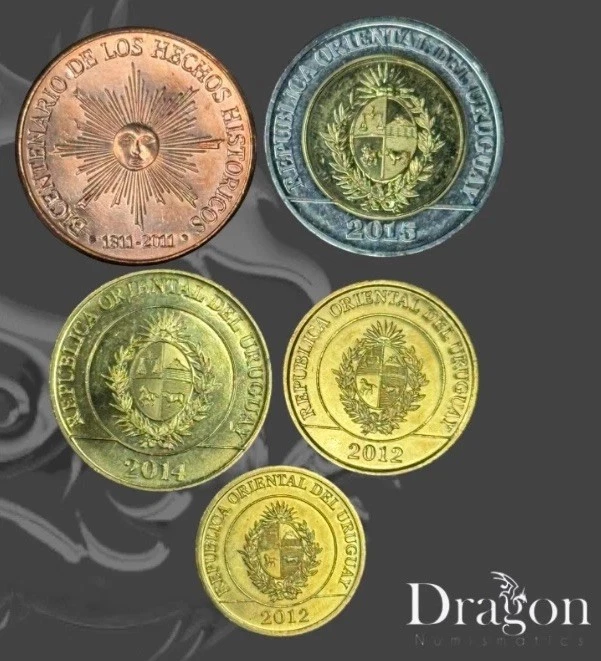 Uruguay Coin Lotx5 Wildlife & Commemorative $1-$2–$5-$10-$50 Collectible 2011-15 - Image 2 of 4