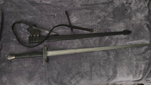 Fabri Armorum Longsword KATZBALGER Bastard Sword Black scabbard belt 120cm Blunt