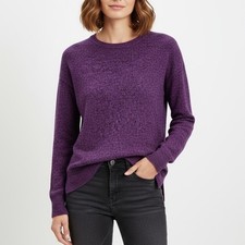 AQUA Cashmere Speckled Purple Crew Neck Sweater Extra Small XS 100 Cashmere