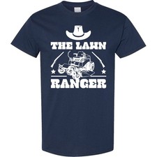Inktastic Father's Day The Lawn Ranger With Mower T-Shirt Happy Father Fun Grass