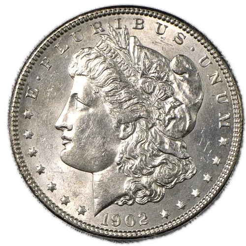 1902 P Morgan Silver Dollar $1 Brilliant Uncirculated Cleaned BU