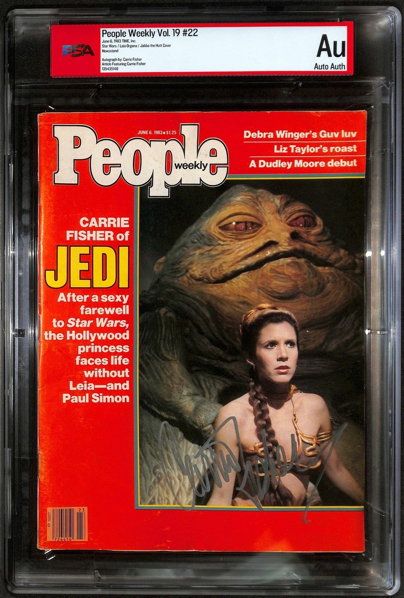 Carrie Fisher Signed People Weekly 1983 Princess Leia PSA