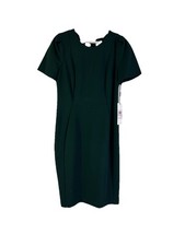 New Calvin Klein Tulip Sleeve Sheath Dress Green Womens 10