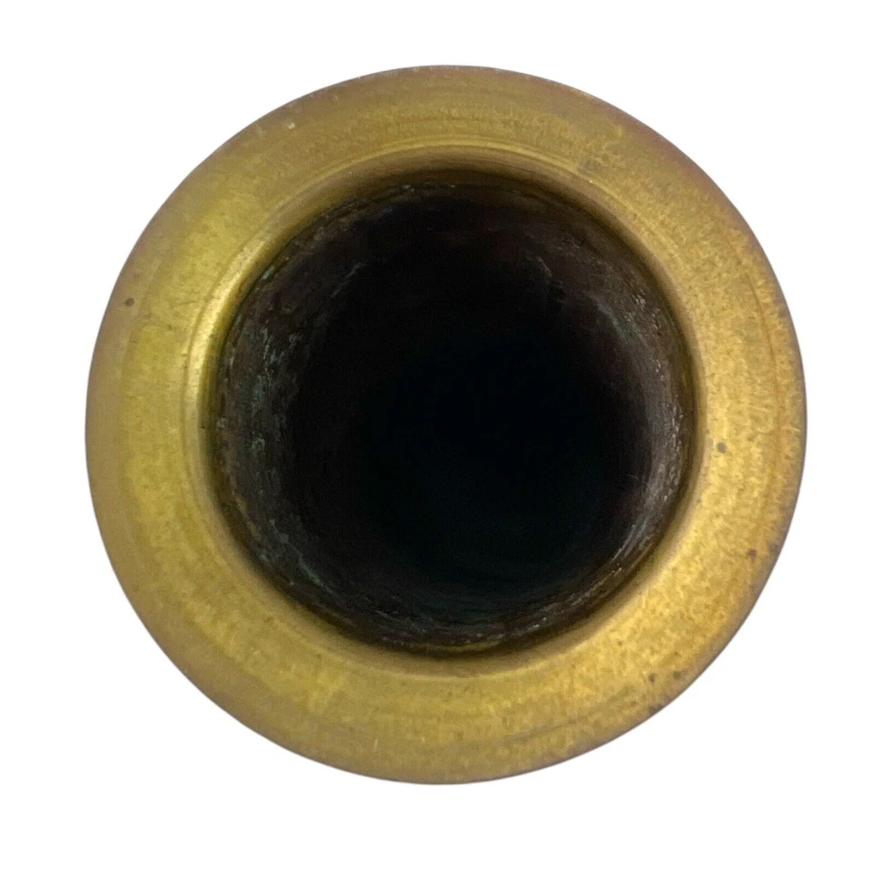 Vintage WWII Trench Art Artillery Shell Casing Brass Hammered Vase Collectible - Image 3 of 4