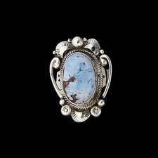 Sterling Silver Size 9 Denim Lapis Ring – Intricate Southwest Design