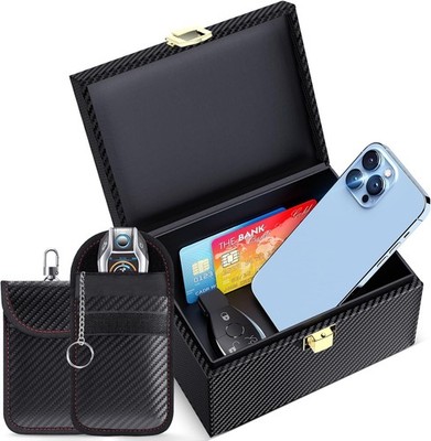 Autoschlüssel Faraday Box & Bags (2 STK), Keyless Go Schutz von Handy, 
