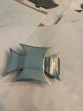 Vtg Iron Cross Pewter Belt Buckles