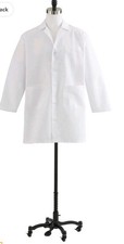 Medline MDT12WHT White Full Length Lab Consult Coat With Pockets 30" 42E. 2pk