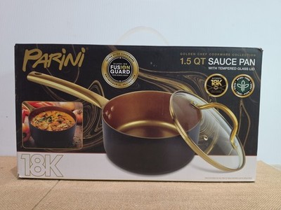 Parini Golden Chef 1.5 Quart Sauce Pan with Tempered Lid Non-Stick NEW IN BOX