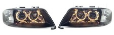 RHD LHD Xenon Headlights Pair Angel Eyes Clear Black For Audi A6 Typ 4B 97-01