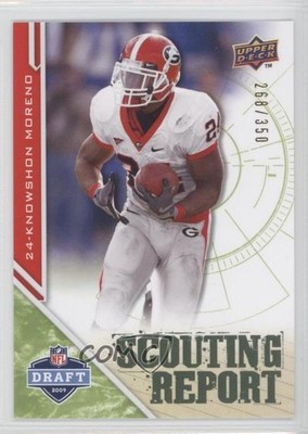 2009 Draft Edition Scouting Report Green /350 Knowshon Moreno #205 Rookie RC 0o0
