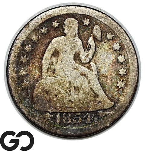 1854-O Seated Liberty Quarter, Arrows, New Orleans