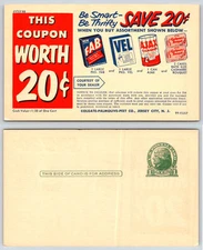 Colgate Palmolive Peet FAB VEL AJAX CASHMERE BOUQUET Advertising Postcard W172