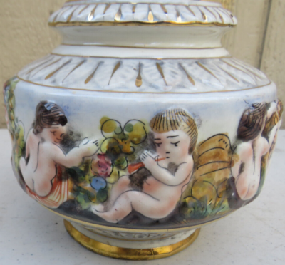 VINTAGE CAPODIMONTE VASE WITH CHERUBS MADE IN ITALY 1366/97 | eBay