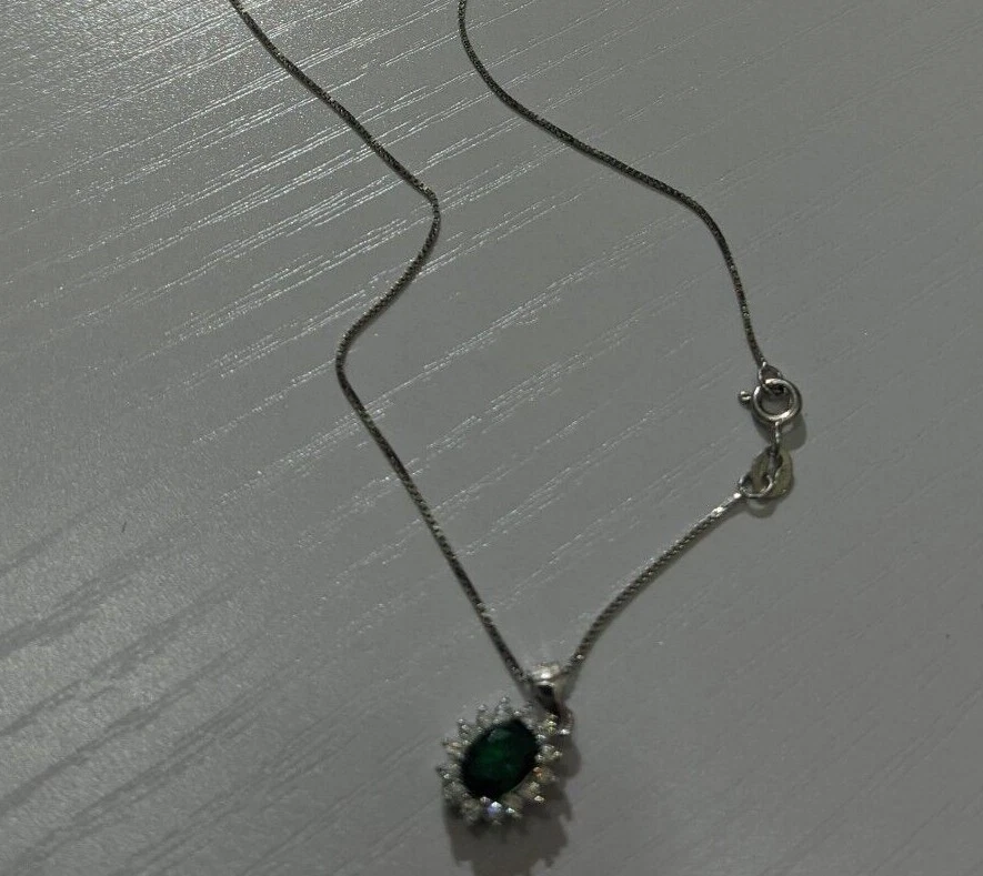 Collana per donna in argento 925 by RAMPINO GIOIELLI con swarovski verde bianco - Immagine 3 di 3