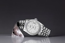 31 mm Rolex Datejust Silver Index Dial Diamond Bezel Stainless Steel Watch 5