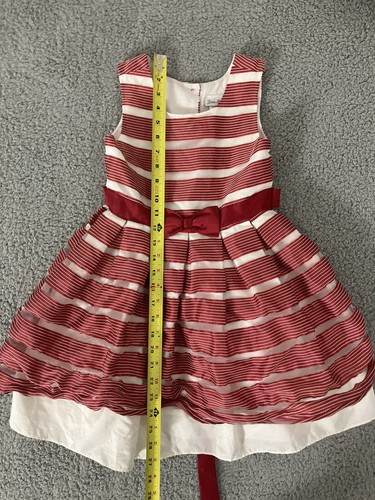 Jona Michelle Holiday Special Red White Stripe Occasion Girls Poofy Dress Size 7 - Picture 7 of 9