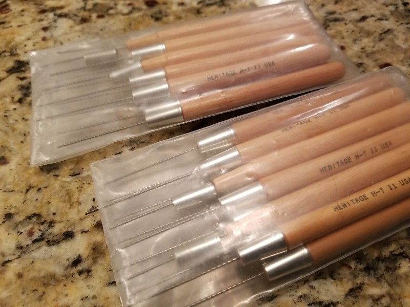 NEW PACKET OF 12 CERAMIC GREENWARE DRILL SAW, HERITAGE