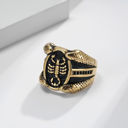 Skorpionmuster Ring Edelstahl Party Biker Schmuck Jungen Vatertag Geschenk - Bild 5 von 12