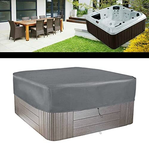 Universal Thermal Hot Tub Cover,Waterproof Square Hot Tub Cover, Large