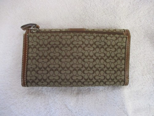 COACH SOHO Mini Signature Slim Wallet Silver/Khaki/Toffee F41516 NWT - Picture 3 of 7