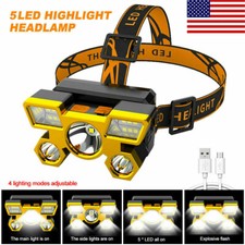 LED Lampara De Cabeza Recargable Luz De La Cabeza Linterna Para Pescar Camping