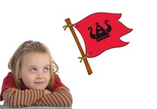 Wandtattoo Wikinger-Flagge rot Wandaufkleber Wandfolie Klebebild Wanddeko