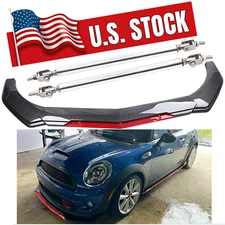 Front Bumper Lip Spoiler Splitter Body Kits Strut Rod Carbon For Mini Cooper