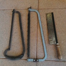 3 St&uuml;ck - alte S&auml;ge Hands&auml;ge Holzs&auml;ge B&uuml;gels&auml;ge Gestells&auml;ge Vintage