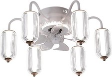 Ceiling Fan w/ Lights Remote Control, Flush Mount 6 Heads Cylinder Bladeless NEW
