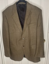 Jos A Bank Blazer Mens 42R Brown Wool Herringbone 2 Button Business Sports Coat