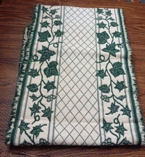 Table Runner Embroidery Grape leaves 70" X 13"