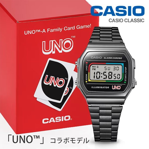 CASIO A168WEUC-1AJR UNO Collaboration Model Wild Card Unisex Resin