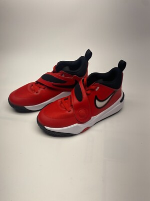 Nike Team Hustle D 11 University Red Black Basketball Sneaker Sz 4Y 