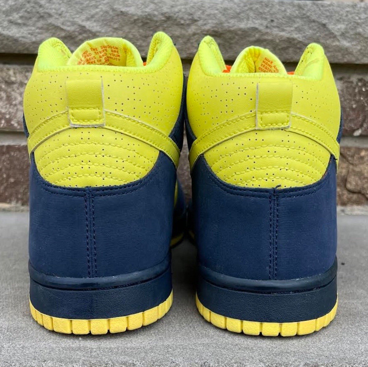 Nike Dunk High Voltage Yellow Midnight Navy 317982-772 2009 Size
