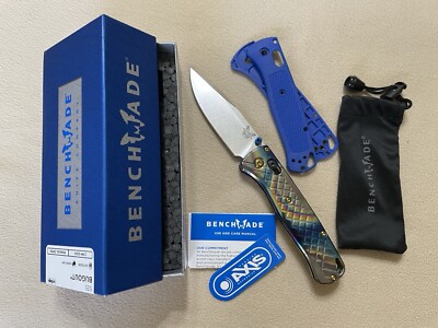 Benchmade Bugout 535-S30V + MB Oil Slick FRAG Ti Scales + Flytanium Ti Backspcer