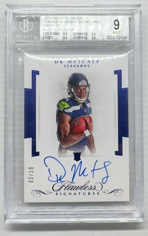 DK Metcalf Panini Flawless Rookie Patch Autographs #RPADK Sapphire
