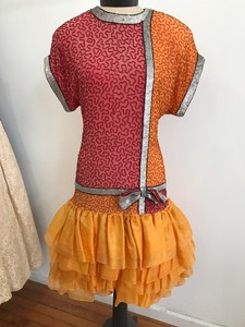 liza formal ruffle glitter dress