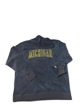 League UNIVERSITY OF MICHIGAN PULLOVER HOODIE FLEECE Navy Blue L